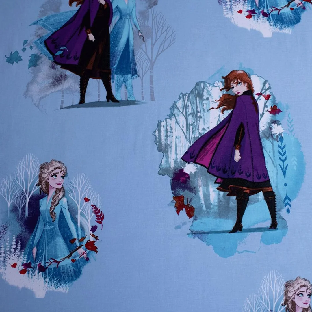 Prześcieradło bawełniane z gumką 90x200 Frozen 1513 Kraina Lodu Anna Elsa dla dzieci — zdjęcie 3