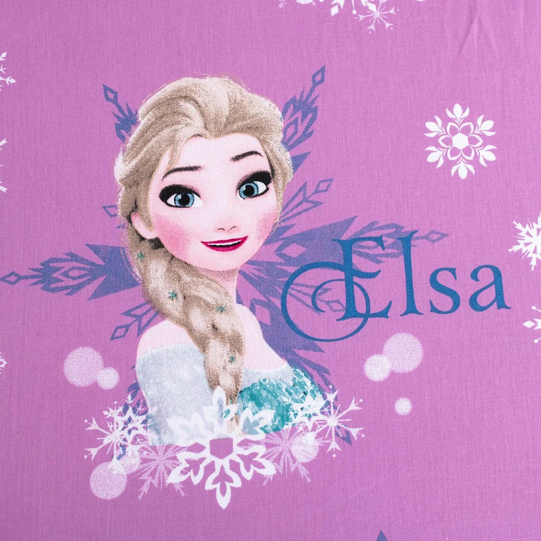 Prześcieradło bawełniane z gumką 90x200 Frozen Anna i Elsa różowe dla dzieci JF24 — zdjęcie 3