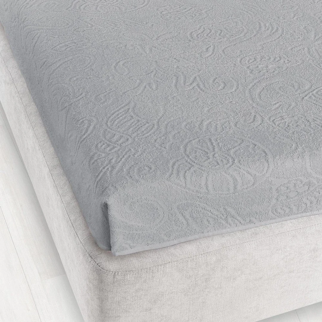 Prześcieradło frotte bez gumki 175x220 Tulipan 592 szare Zwoltex — zdjęcie 2