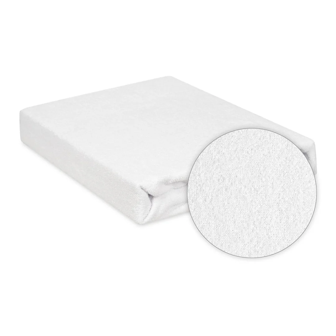 Prześcieradło frotte z gumką 120x200 białe 01 Classic — zdjęcie 9