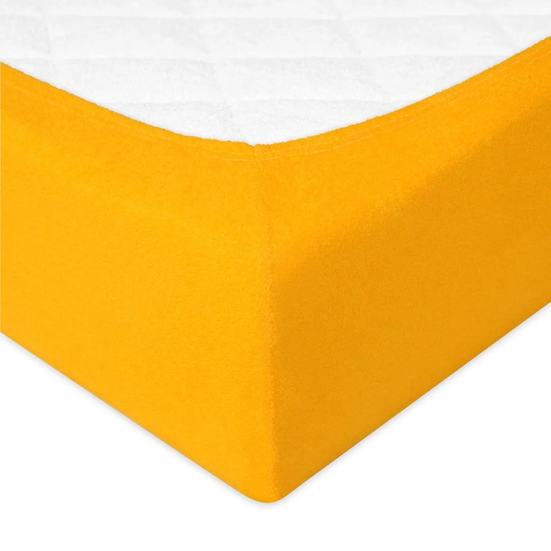 Prześcieradło frotte z gumką 120x200 żółte 05 Premium — zdjęcie 5