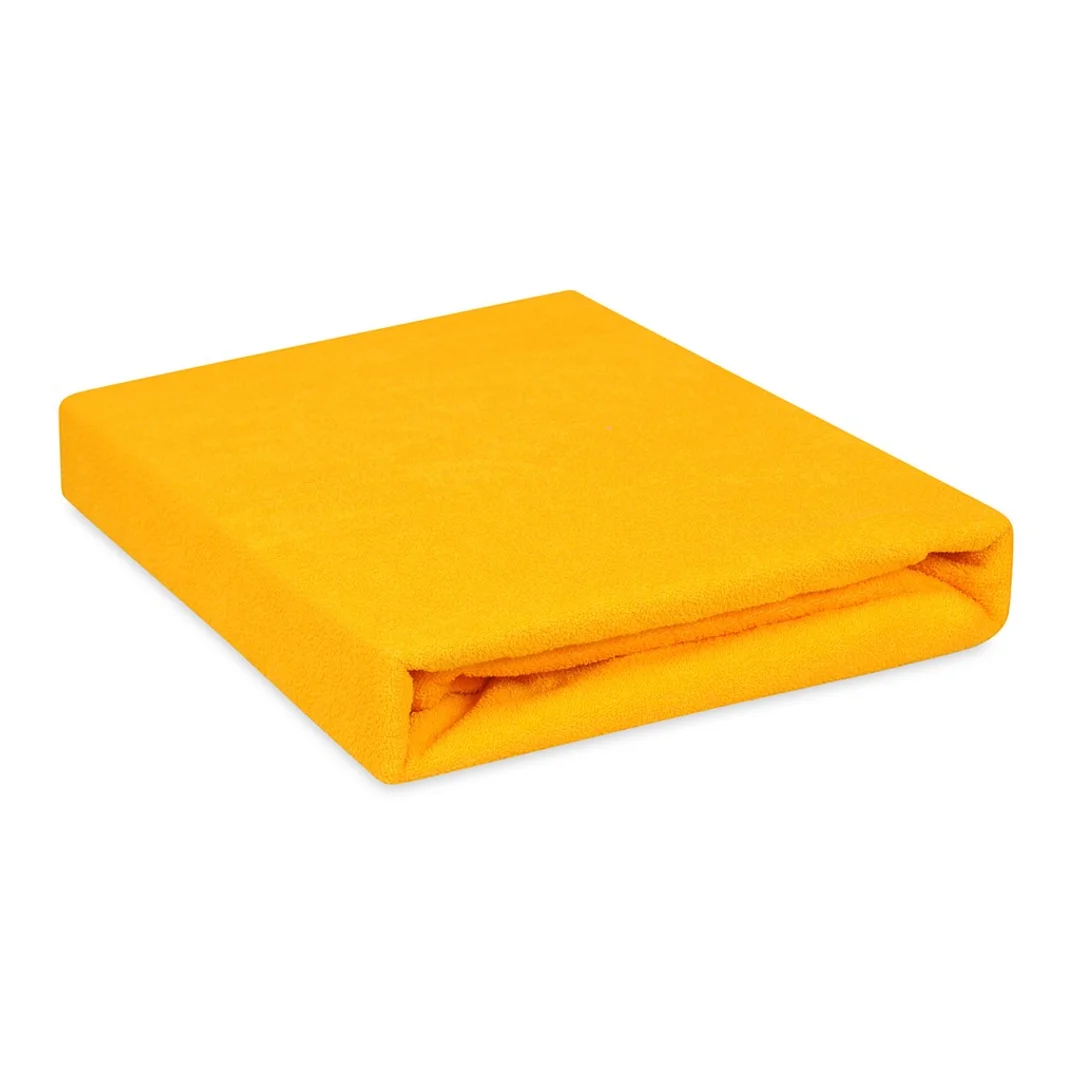 Prześcieradło frotte z gumką 120x200 żółte 05 Premium — zdjęcie 8
