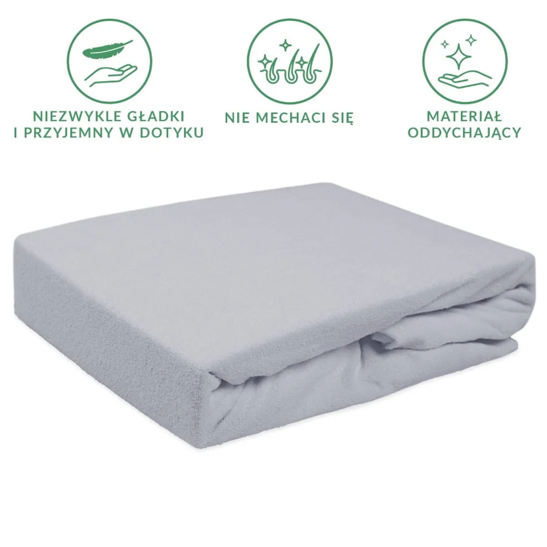 Prześcieradło frotte z gumką 160x200 popielate 024 Premium — zdjęcie 2
