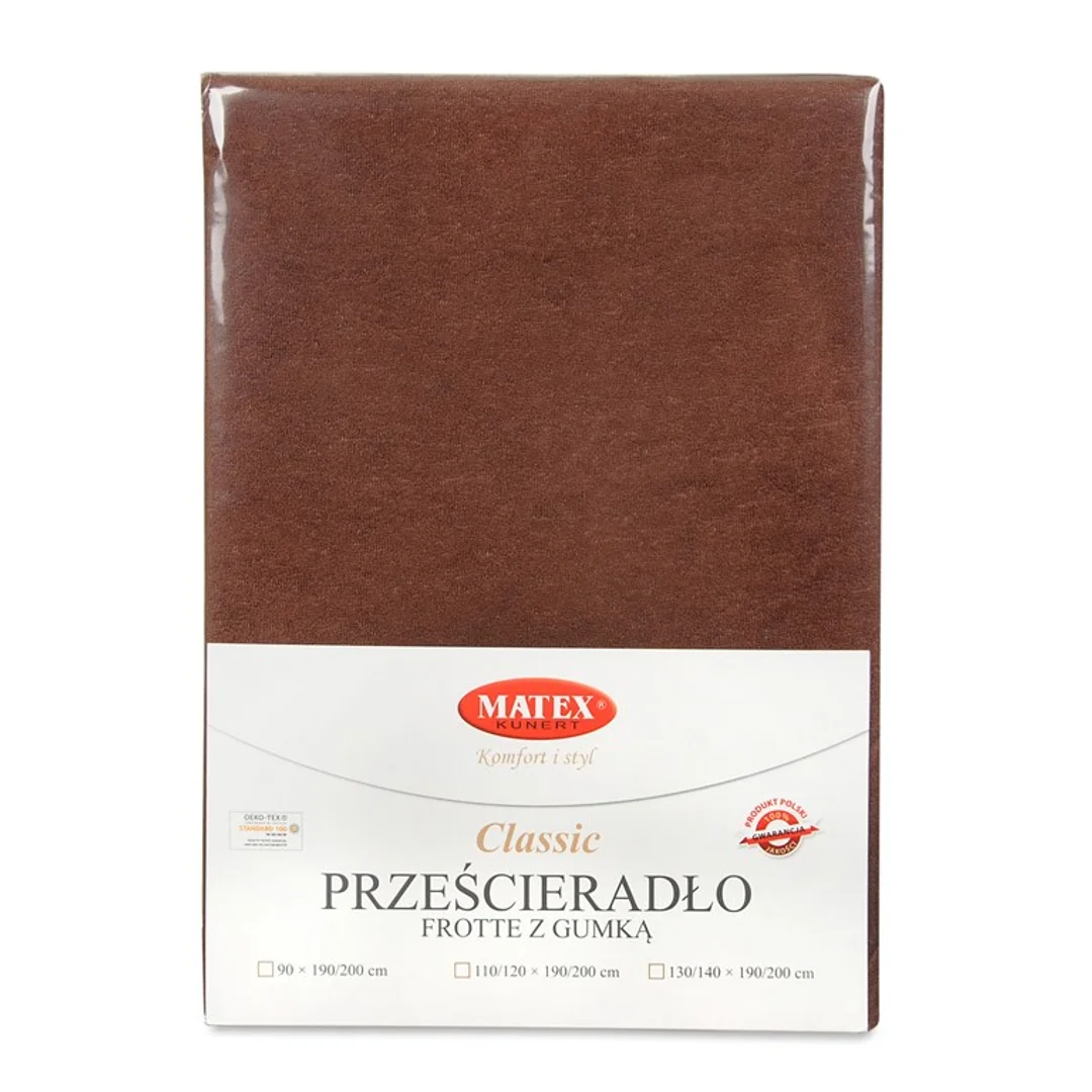 Prześcieradło frotte z gumką 220x200 czekoladowe 18 Classic — zdjęcie 9