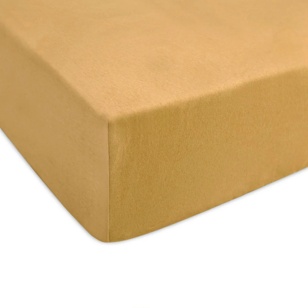 Prześcieradło jersey z gumką 180x200 musztardowe 042 Constance KARO — zdjęcie 4