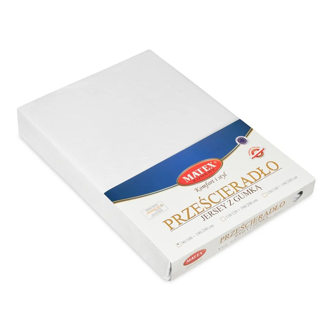 Prześcieradło jersey z gumką 90x200 białe Premium — zdjęcie 5