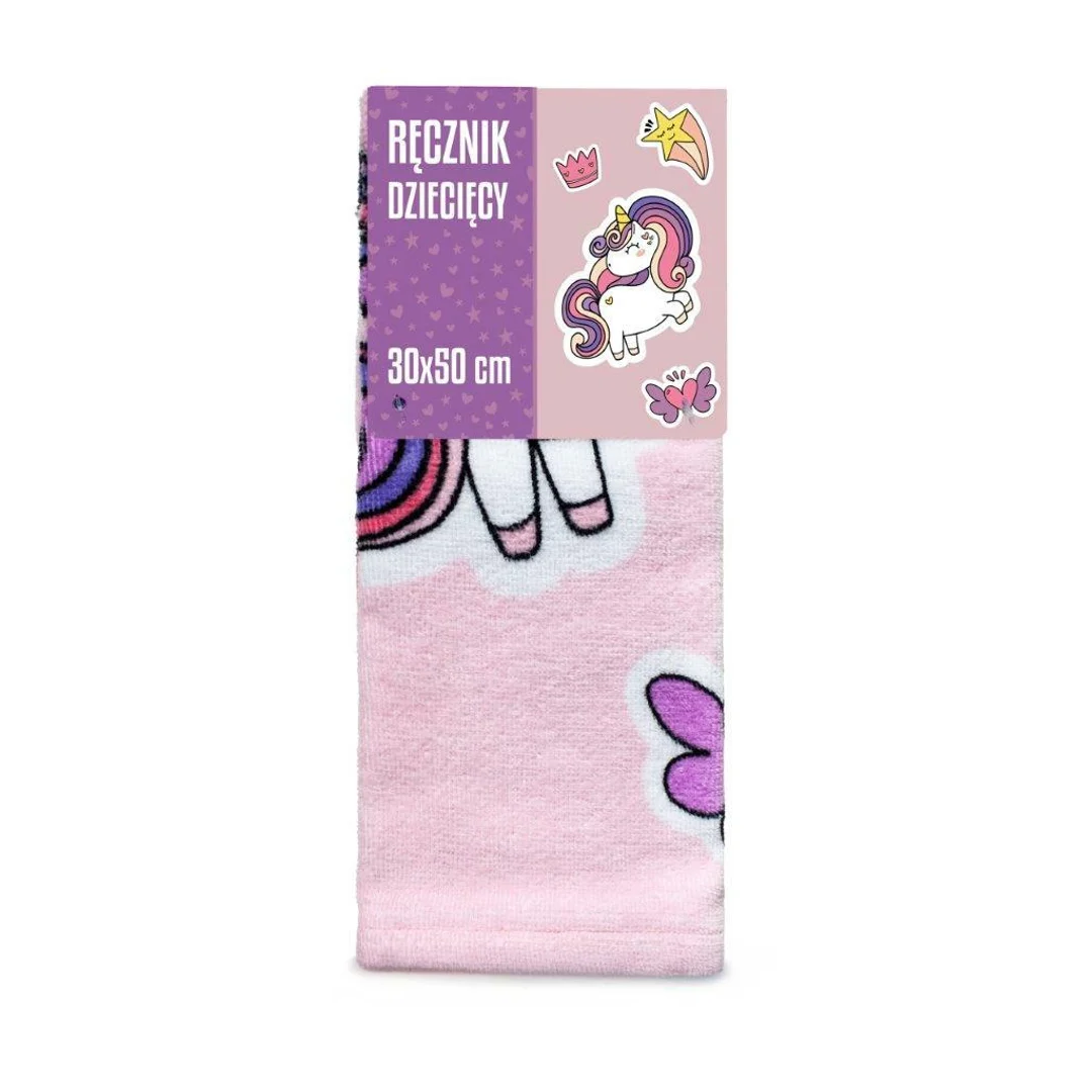 Ręczniczek do przedszkola 30x50 Kids 003 różowy Jednorożec bawełniany 350g/m2 — zdjęcie 3
