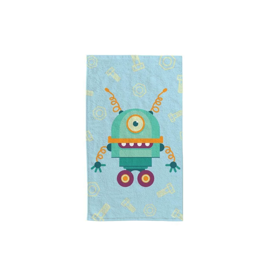 Ręczniczek do przedszkola 30x50 Kids 008 niebieski robot bawełniany 350g/m2 — zdjęcie 2