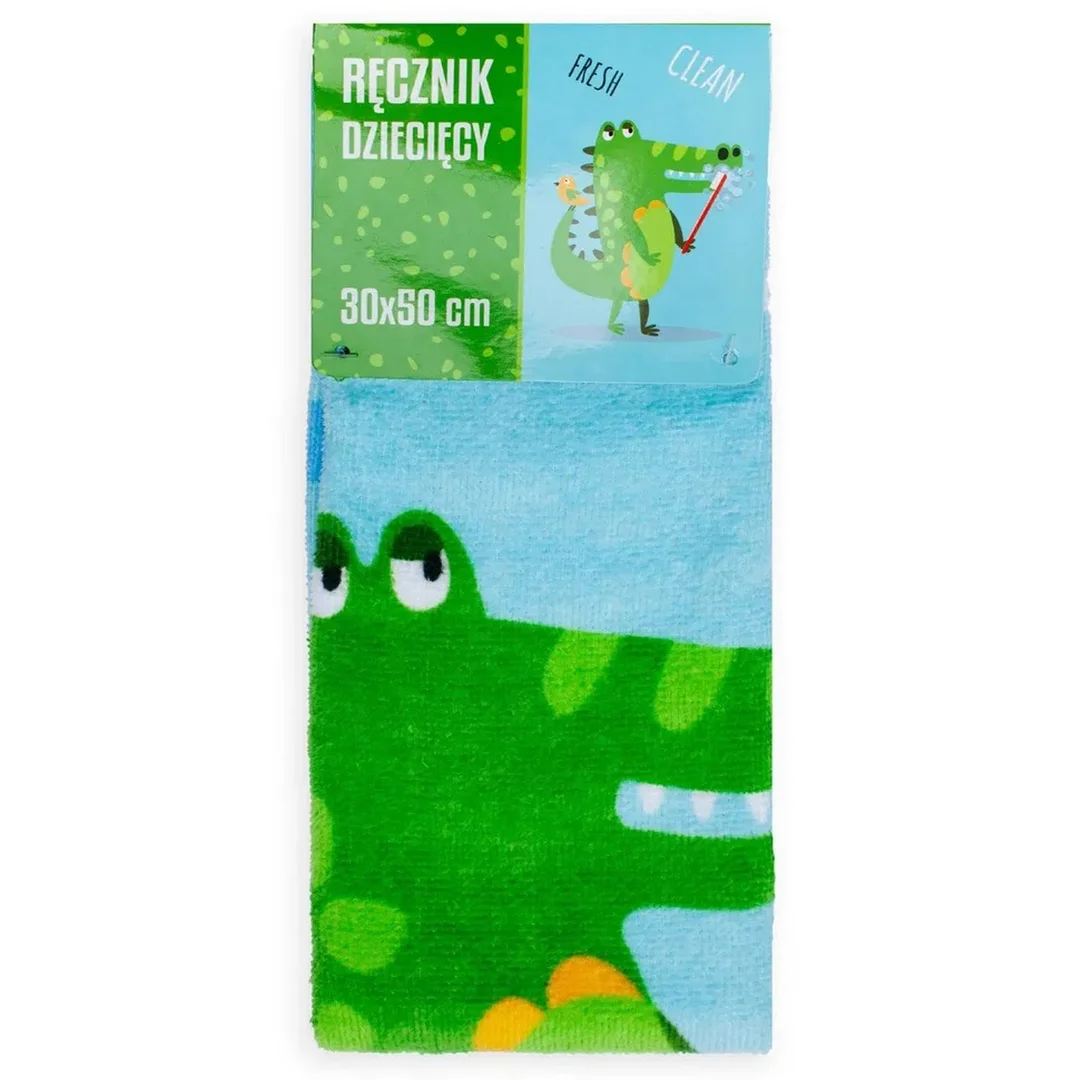Ręczniczek do przedszkola 30x50 Kids 009 niebieski krokodyl bawełniany 350g/m2 — zdjęcie 4