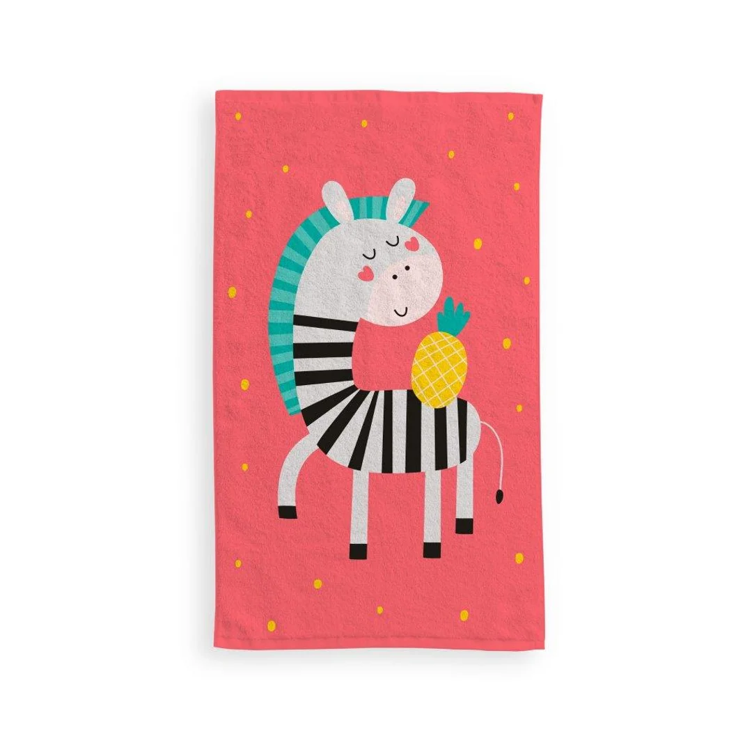 Ręczniczek do przedszkola 30x50 Kids 010 malinowy zebra bawełniany 350g/m2 — zdjęcie 2