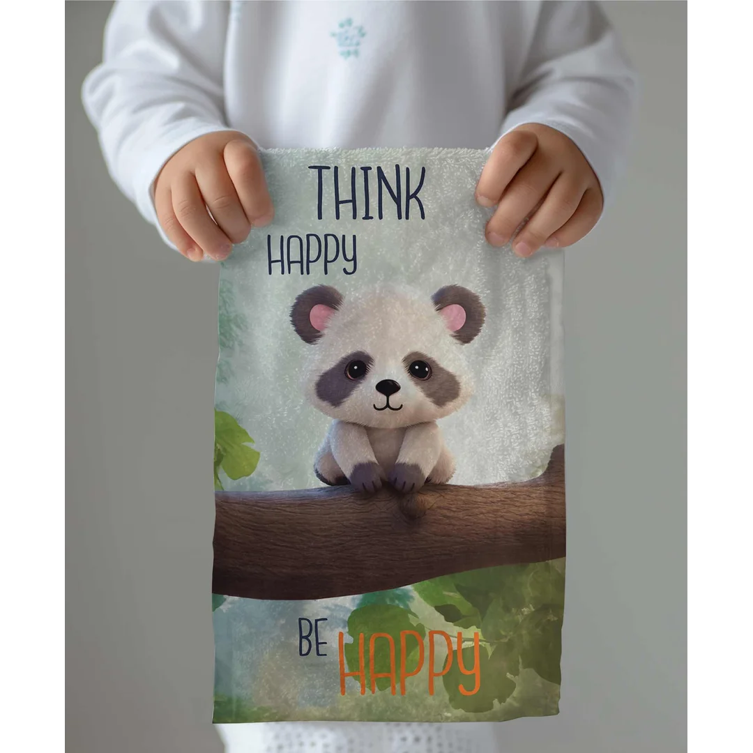 Ręczniczek do przedszkola 30x50 Panda niebieski dziecięcy bawełniany 18T — zdjęcie 2