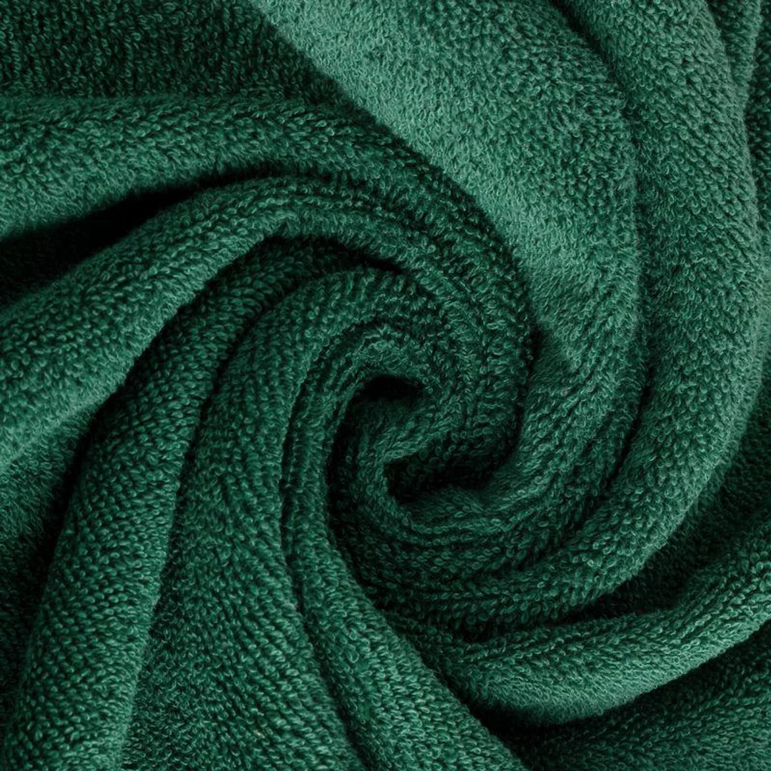 Ręcznik 50x90 Amanda zielony ciemny z ozdobną welurową bordiurą w pasy frotte 500 g/m2 Eurofirany — zdjęcie 3