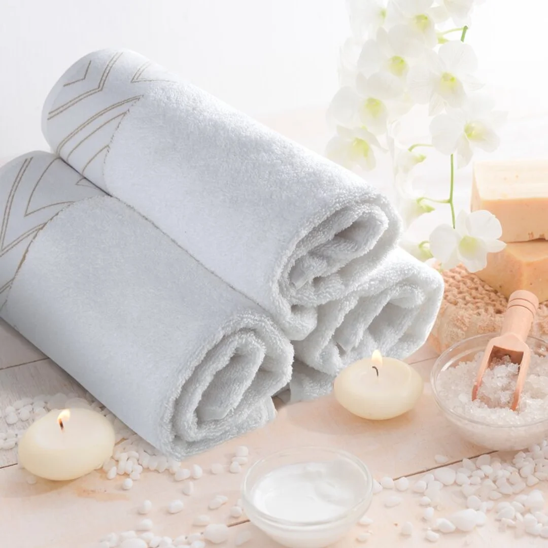 Ręcznik 50x90 Blanka 9 biały złoty geomatria 500g/2 frotte Limited Collection Eurofirany — zdjęcie 4