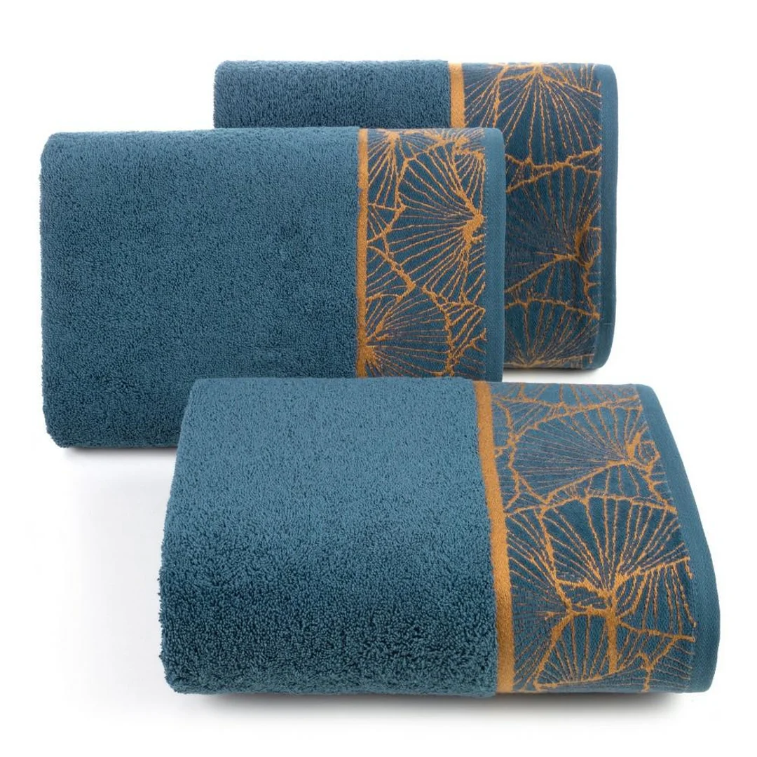 Ręcznik 50x90 Musa 3 granatowy liście miłorzębu 500g/2 frotte Limited Collection Eurofirany — zdjęcie 4