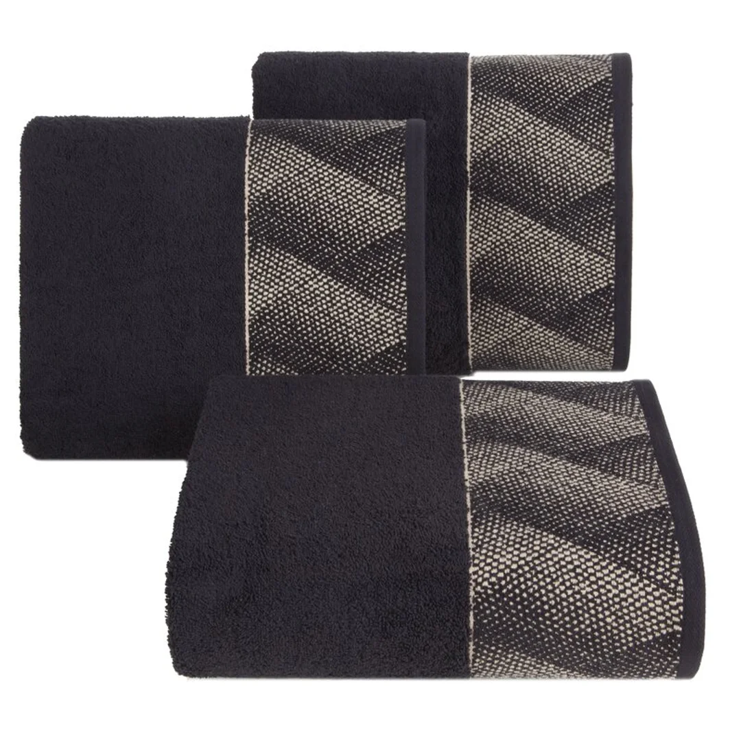 Ręcznik 50x90 Victoria 12 czarny złoty geometria 500g/2 frotte Limited Collection Eurofirany — zdjęcie 2