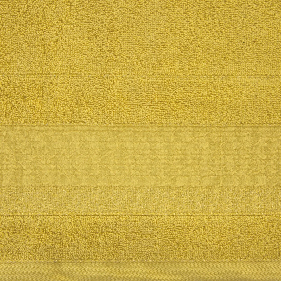 Ręcznik April 12 50x90 musztardowy z żakardową bordiurą z błyszczącą nicią 500 g/m2 Eurofirany — zdjęcie 3