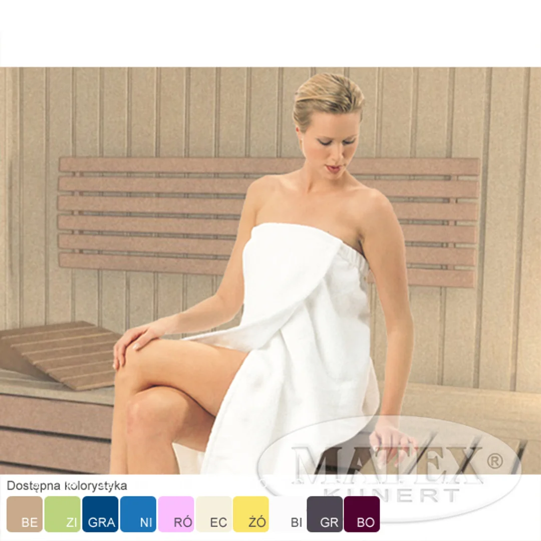 Ręcznik do sauny 80x150 Sauna kremowy 02 haftowany napis 100% bawełna — zdjęcie 4