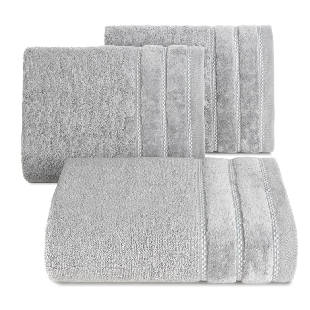 Ręcznik Dona 50x90 05 stalowy z welurową bordiurą frotte 500 g/m2 Eurofirany — zdjęcie 2
