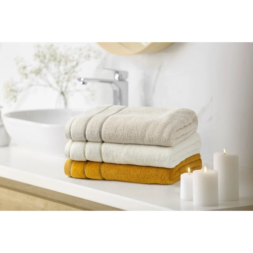 Ręcznik Dona 50x90 05 stalowy z welurową bordiurą frotte 500 g/m2 Eurofirany — zdjęcie 6