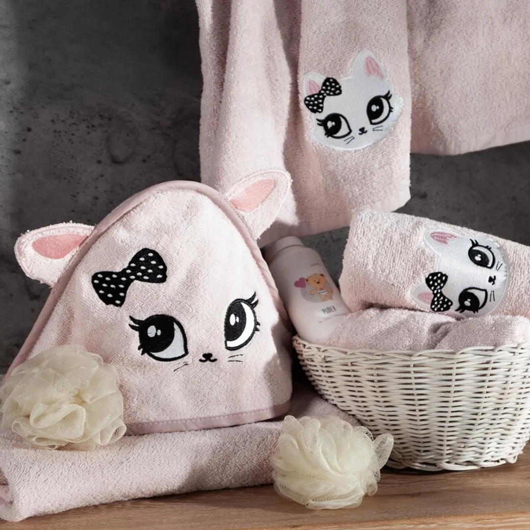 Ręcznik dziecięcy 50x90 Baby 72 różowy kotek 450 g/m2 Eurofirany — zdjęcie 4