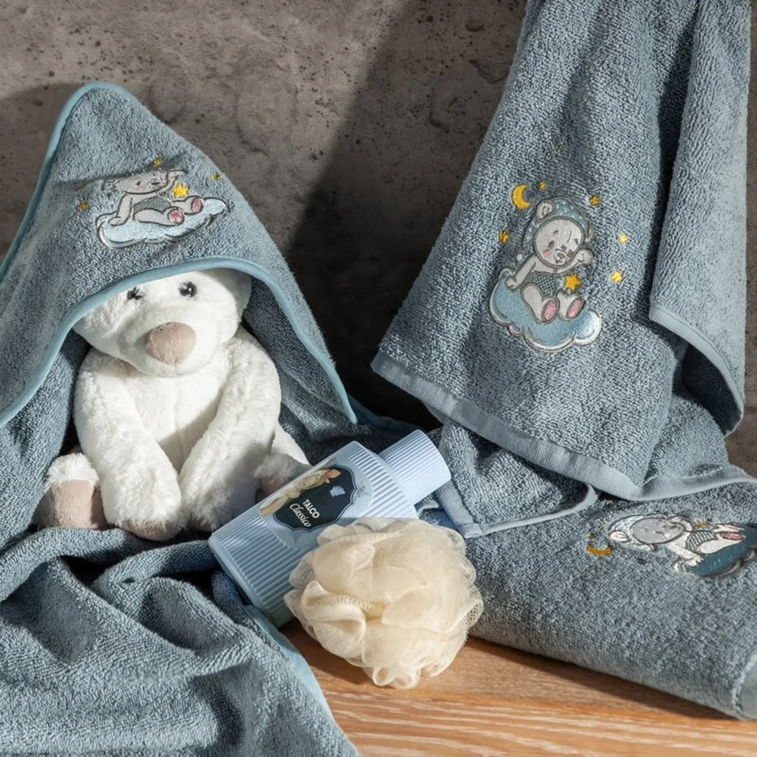 Ręcznik dziecięcy 70x140 Baby 75 niebieski miś 450 g/m2 Eurofirany — zdjęcie 4