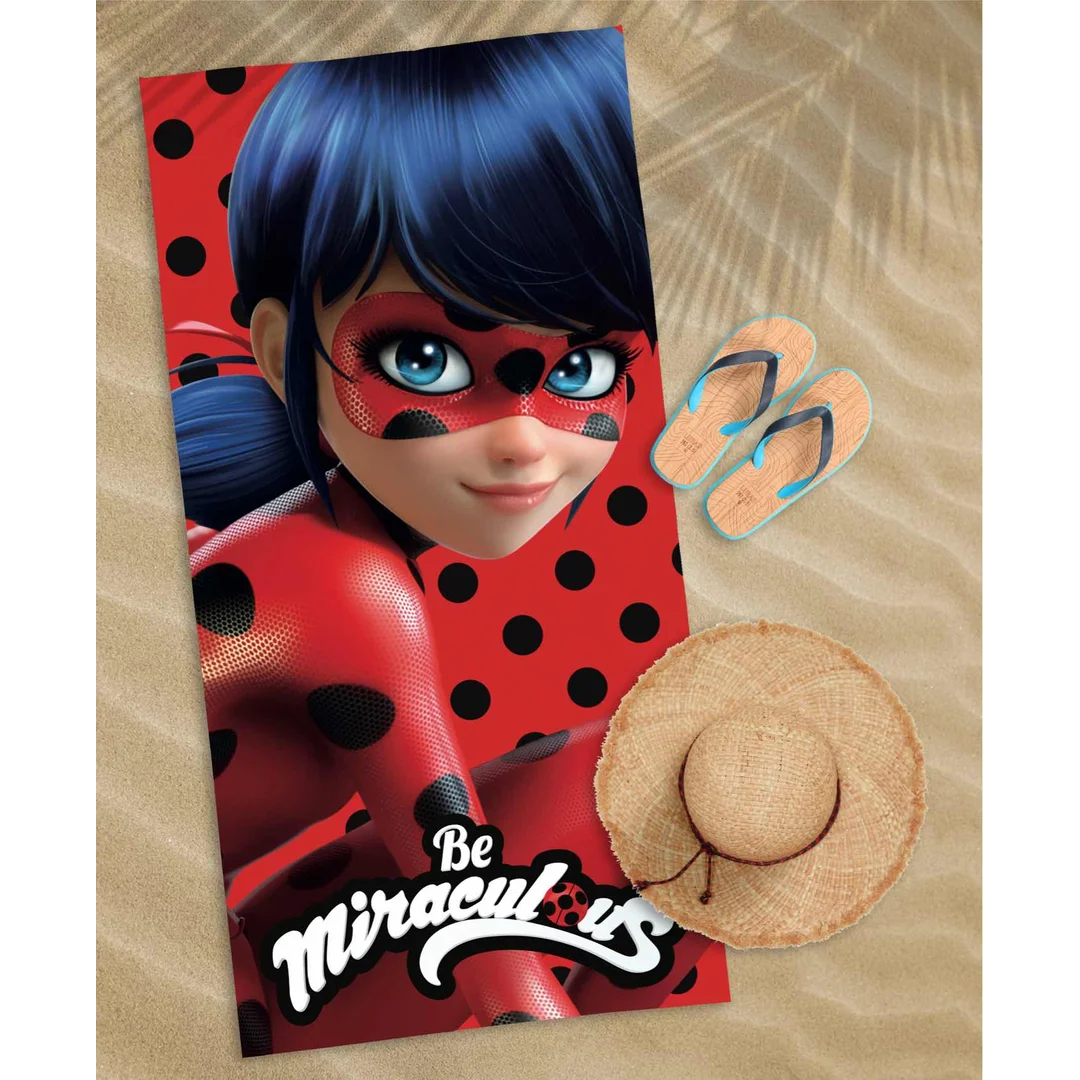 Ręcznik dziecięcy 70x140 Ladybug czerwony czarny bawełniany LB 03 BT — zdjęcie 2