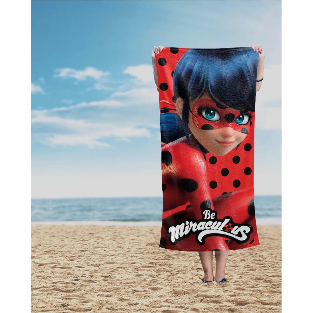 Ręcznik dziecięcy 70x140 Ladybug czerwony czarny bawełniany LB 03 BT — zdjęcie 3