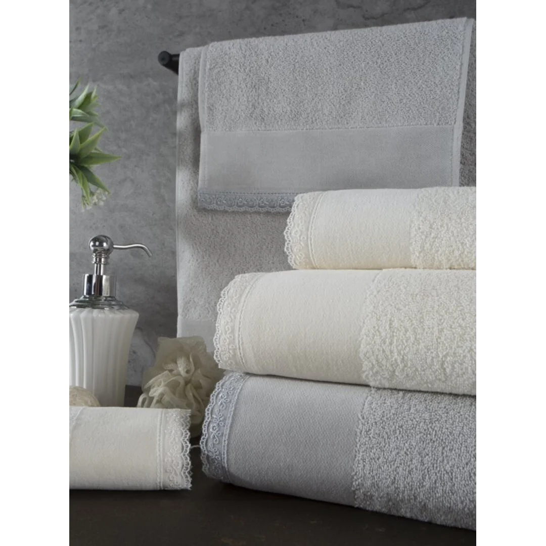 Ręcznik Emi 70x140 kremowy 02 zdobiony bordiurą frotte 500 g/m2 Eurofirany — zdjęcie 6