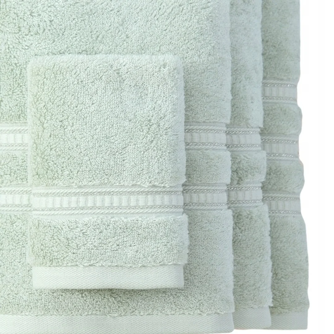 Ręcznik Harmony 30x30 szałwiowy ze srebrną bordiurą bambusowy 600 g/m2 — zdjęcie 3