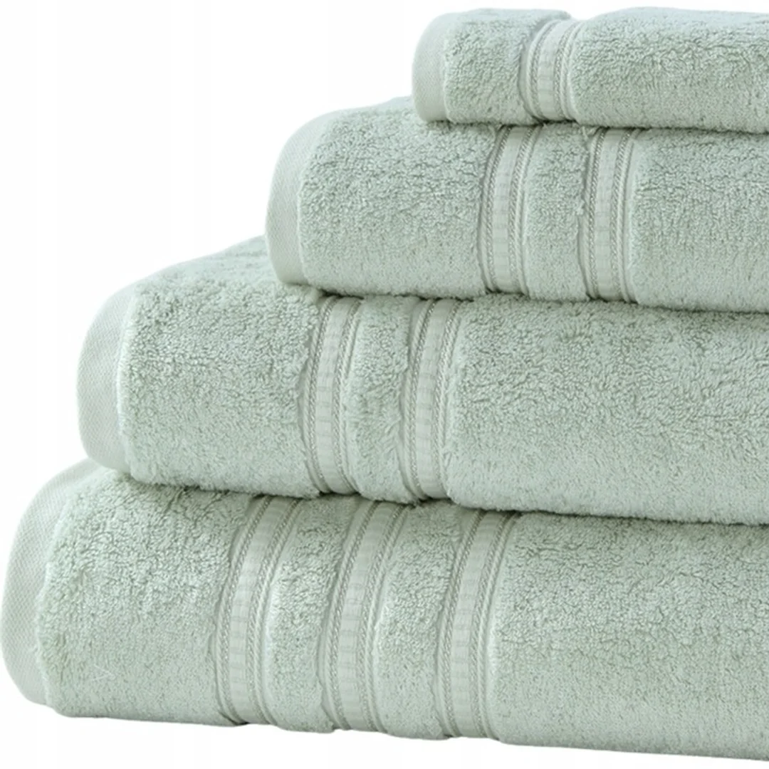 Ręcznik Harmony 30x30 szałwiowy ze srebrną bordiurą bambusowy 600 g/m2 — zdjęcie 6