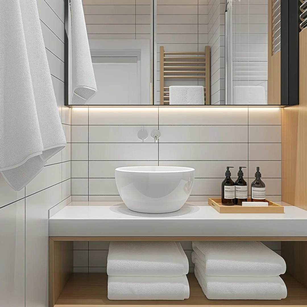 Ręcznik hotelowy 70x140 biały bawełniany 450 g/m2 frotte — zdjęcie 4