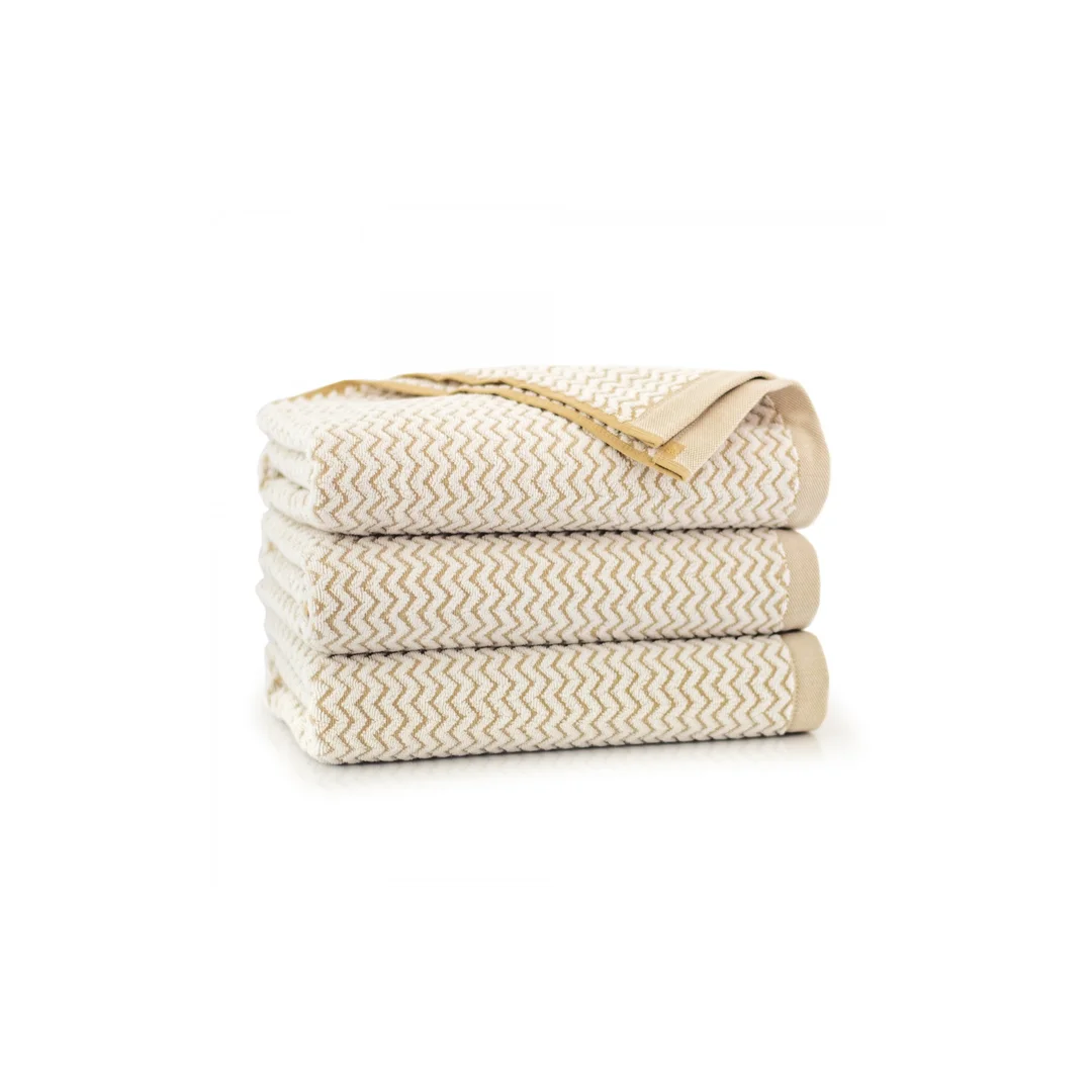 Ręcznik Lahti 70x140 beżowy zygzak 500 g/m2 Zwoltex 23 — zdjęcie 5
