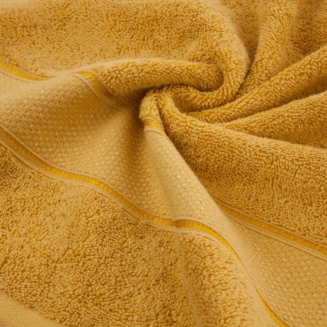 Ręcznik Liana 50x90 musztardowy z błyszczącą nicią 500 g/m2 Eurofirany — zdjęcie 3