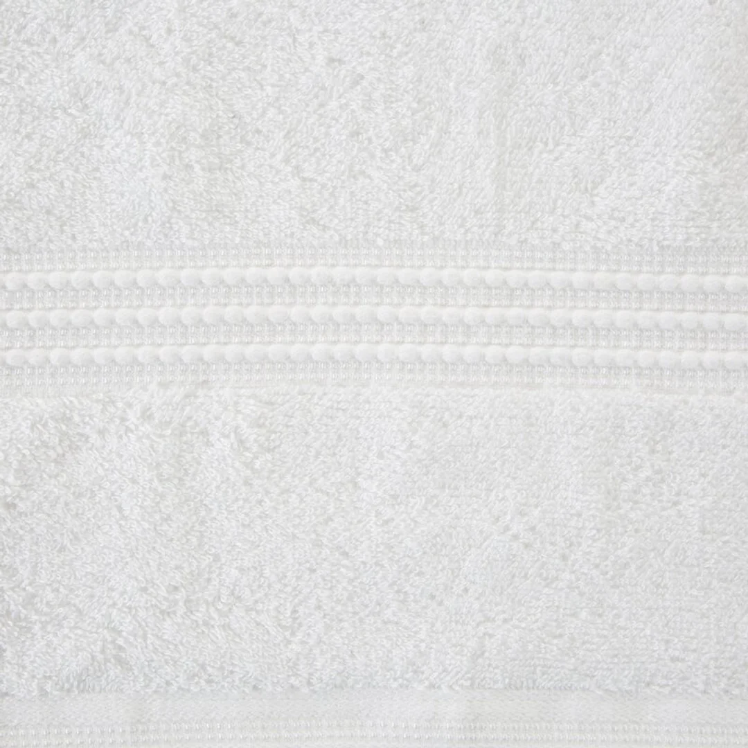 Ręcznik Mela 50x90 01 biały z ozdobną bordiurą w pasy 500 g/m2 Eurofirany — zdjęcie 3