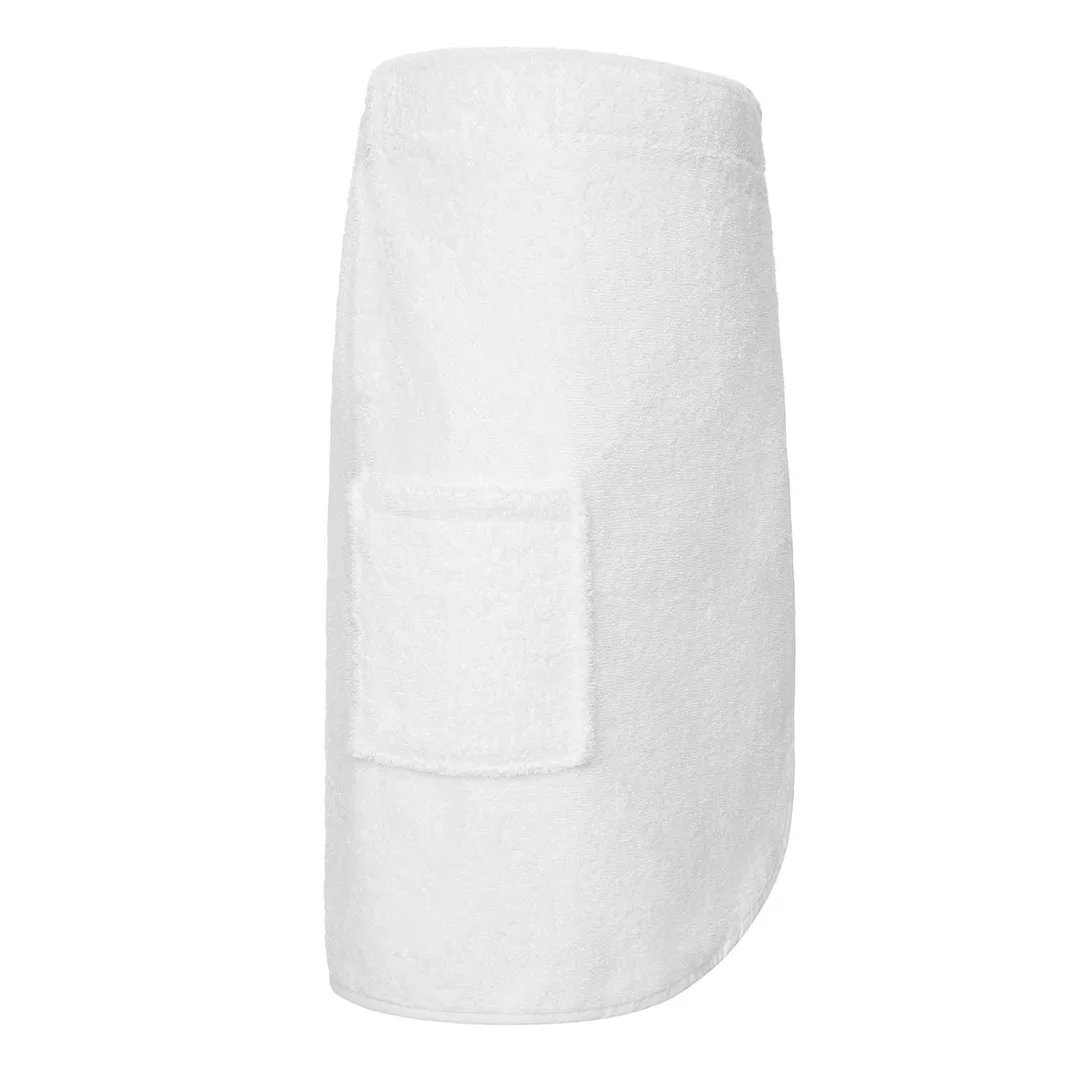 Ręcznik męski do sauny Kilt L/XL SPA biały z kieszenią 460g/m2 frotte — zdjęcie 3