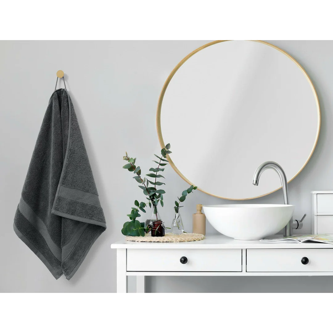Ręcznik Opulence 70x130 antracytowy z bawełny egipskiej 600 g/m2 Nefretete — zdjęcie 3