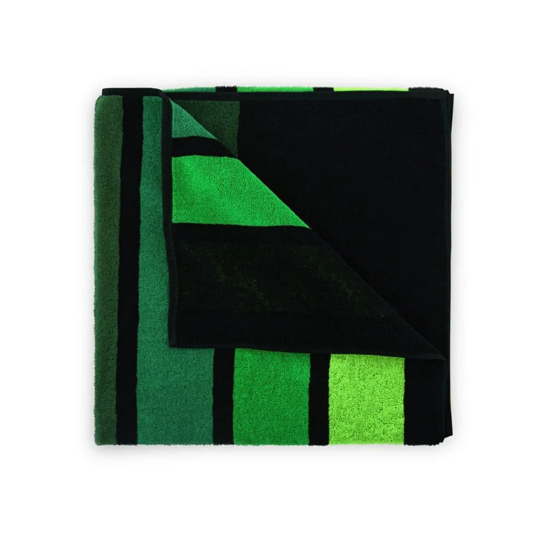 Ręcznik plażowy 100x160 Light zielony czarny pasy frotte 380 g/m2 8881/3 — zdjęcie 4