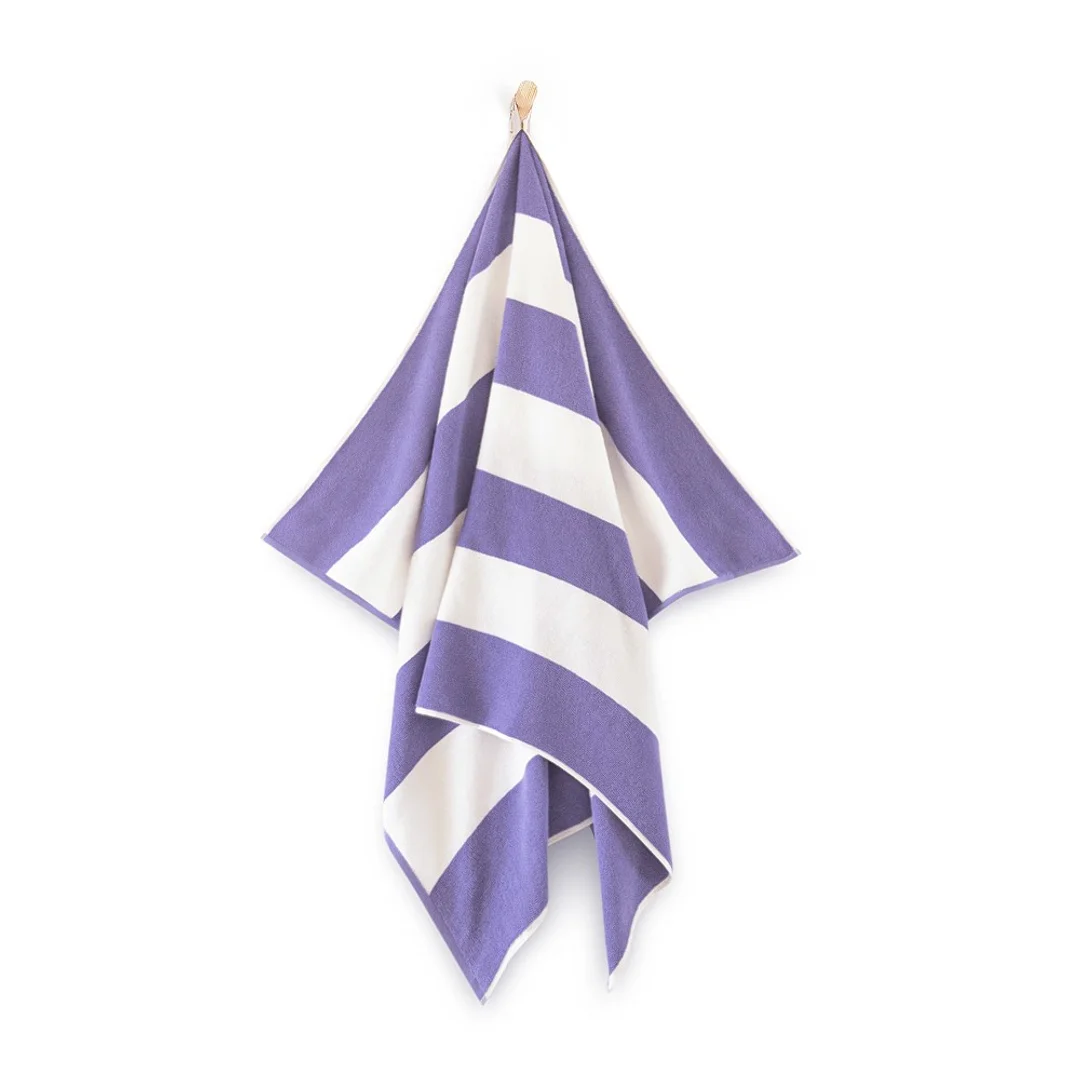 Ręcznik plażowy 100x160 Neon fioletowy biały pasy frotte 380 g/m2 7954/11 — zdjęcie 2