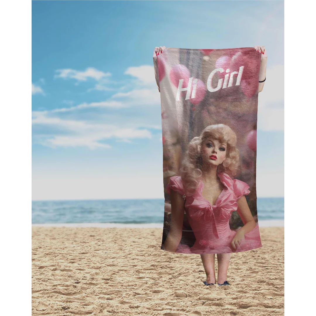 Ręcznik plażowy 70x140 Girl 88 różowy dziecięcy bawełniany — zdjęcie 2