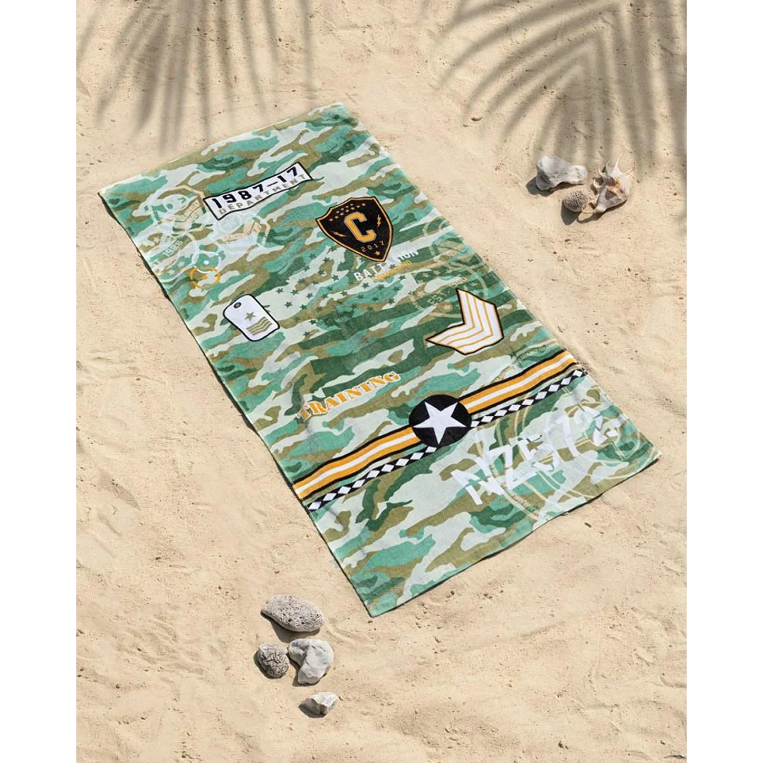 Ręcznik plażowy 70x140 Moro zielony młodzieżowy bawełniany 7297 — zdjęcie 2