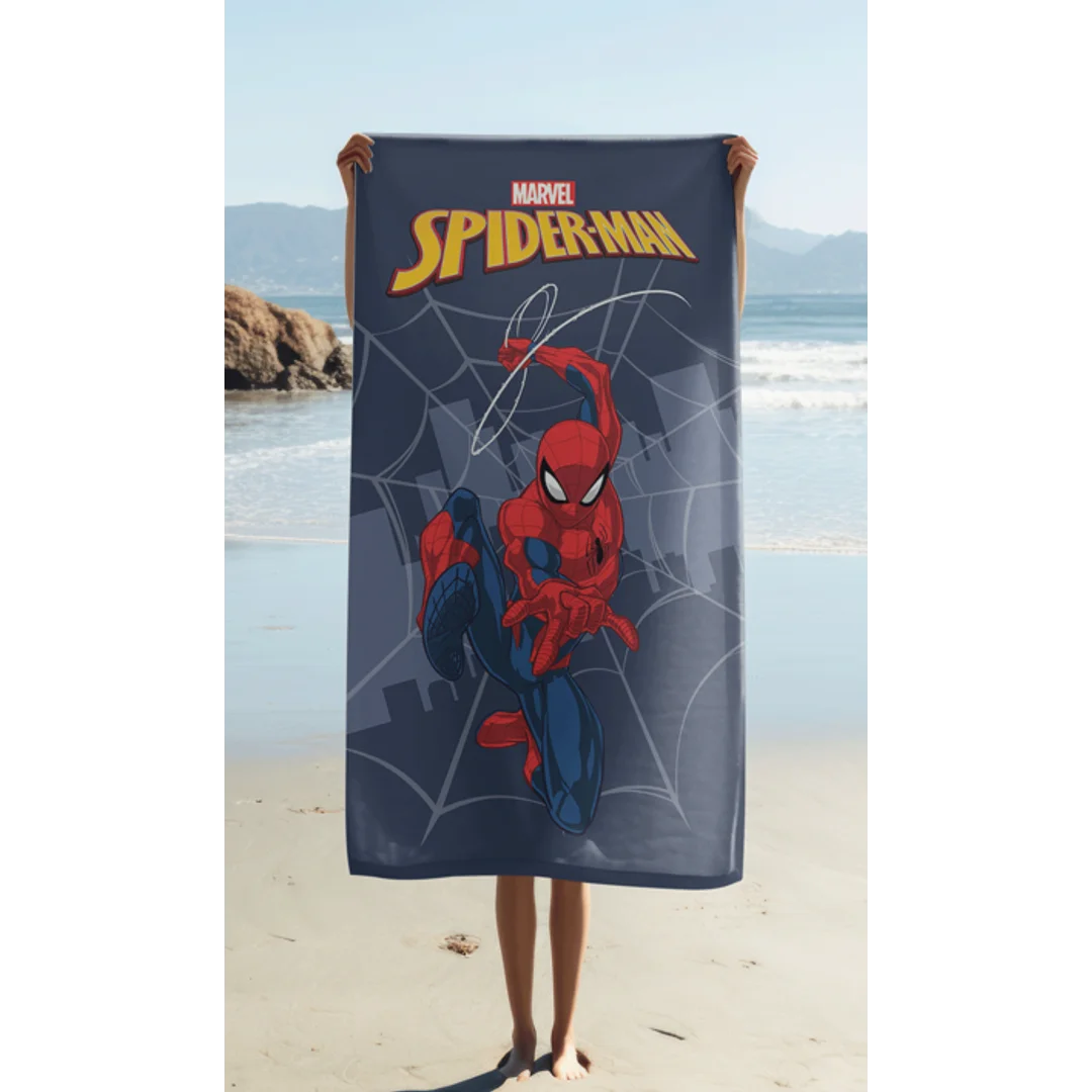 Ręcznik plażowy 70x140 Spider-man City Web grafitowy szybkoschnący — zdjęcie 2