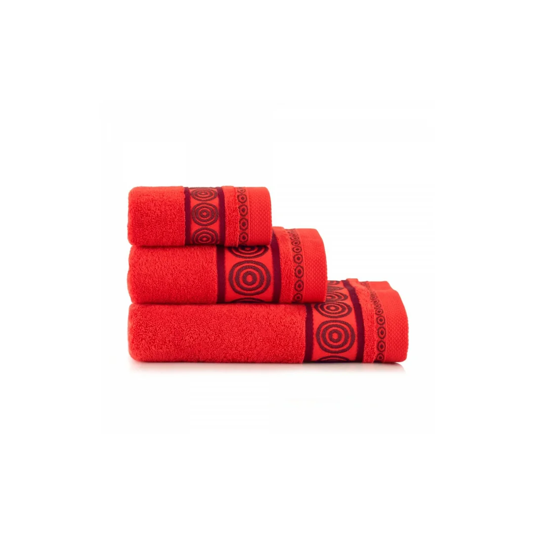 Ręcznik Rondo 2 30x50 czerwony 8672 450g/m2 — zdjęcie 2