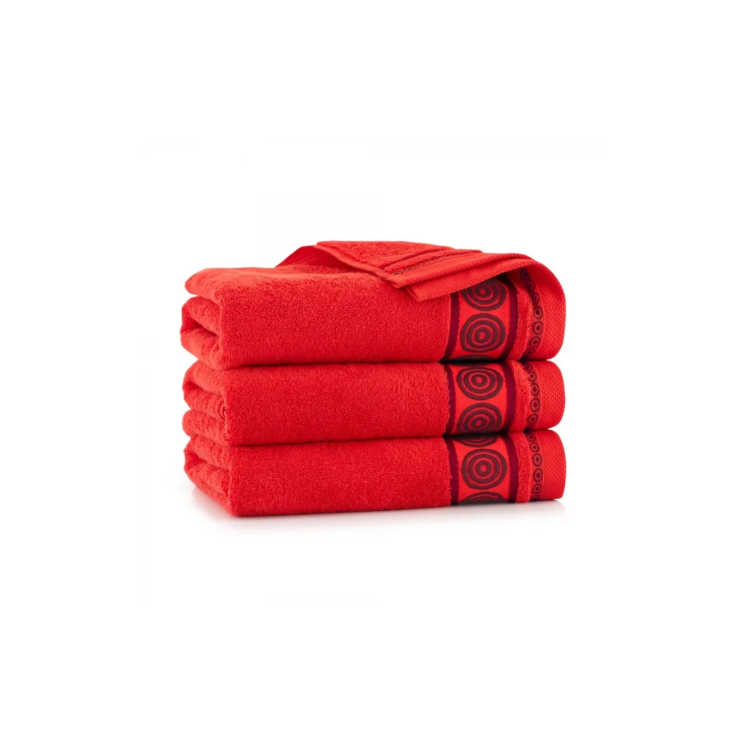 Ręcznik Rondo 2 30x50 czerwony 8672 450g/m2 — zdjęcie 4
