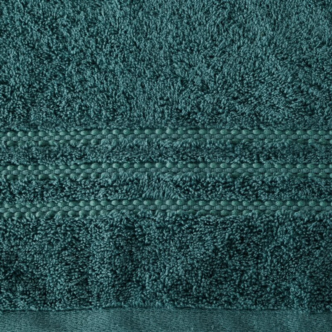 Ręcznik Seba 70x140 07 turkusowy z ozdobną bordiurą w pasy 480 g/m2 Eurofirany — zdjęcie 2