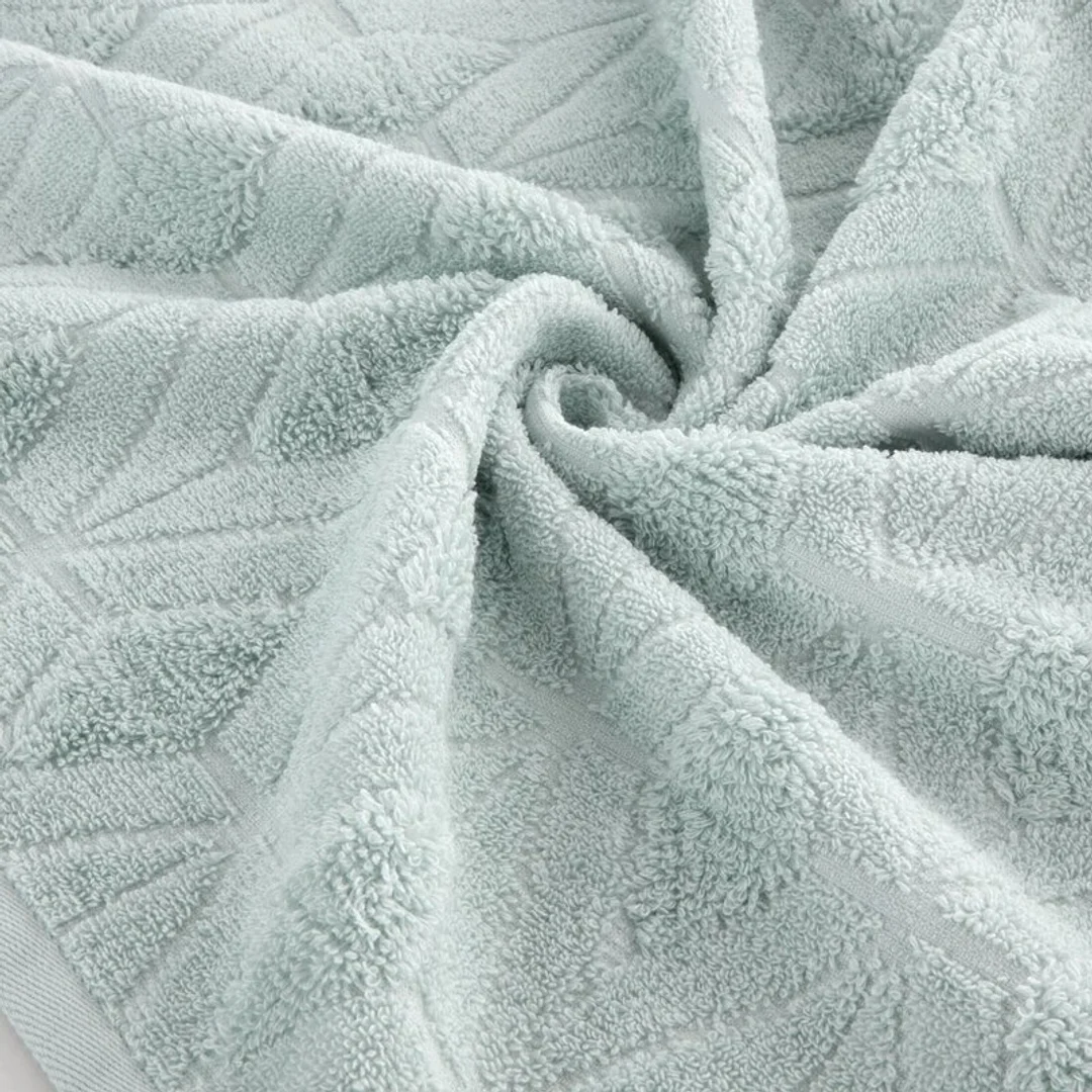 Ręcznik Sendi 50x90 07 miętowy w tkany geometryczny wzór 500 g/m2 Eurofirany — zdjęcie 3