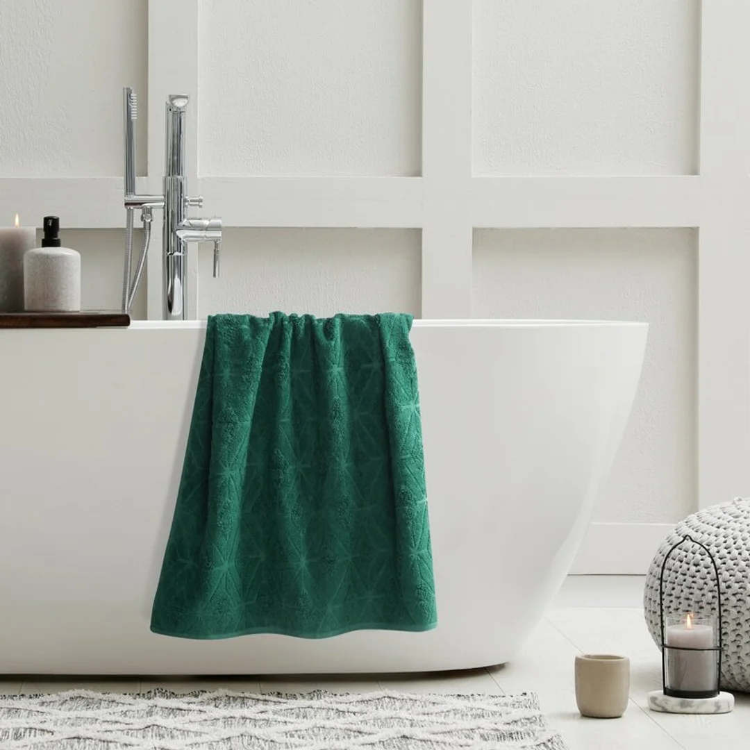 Ręcznik Sendi 50x90 07 miętowy w tkany geometryczny wzór 500 g/m2 Eurofirany — zdjęcie 5
