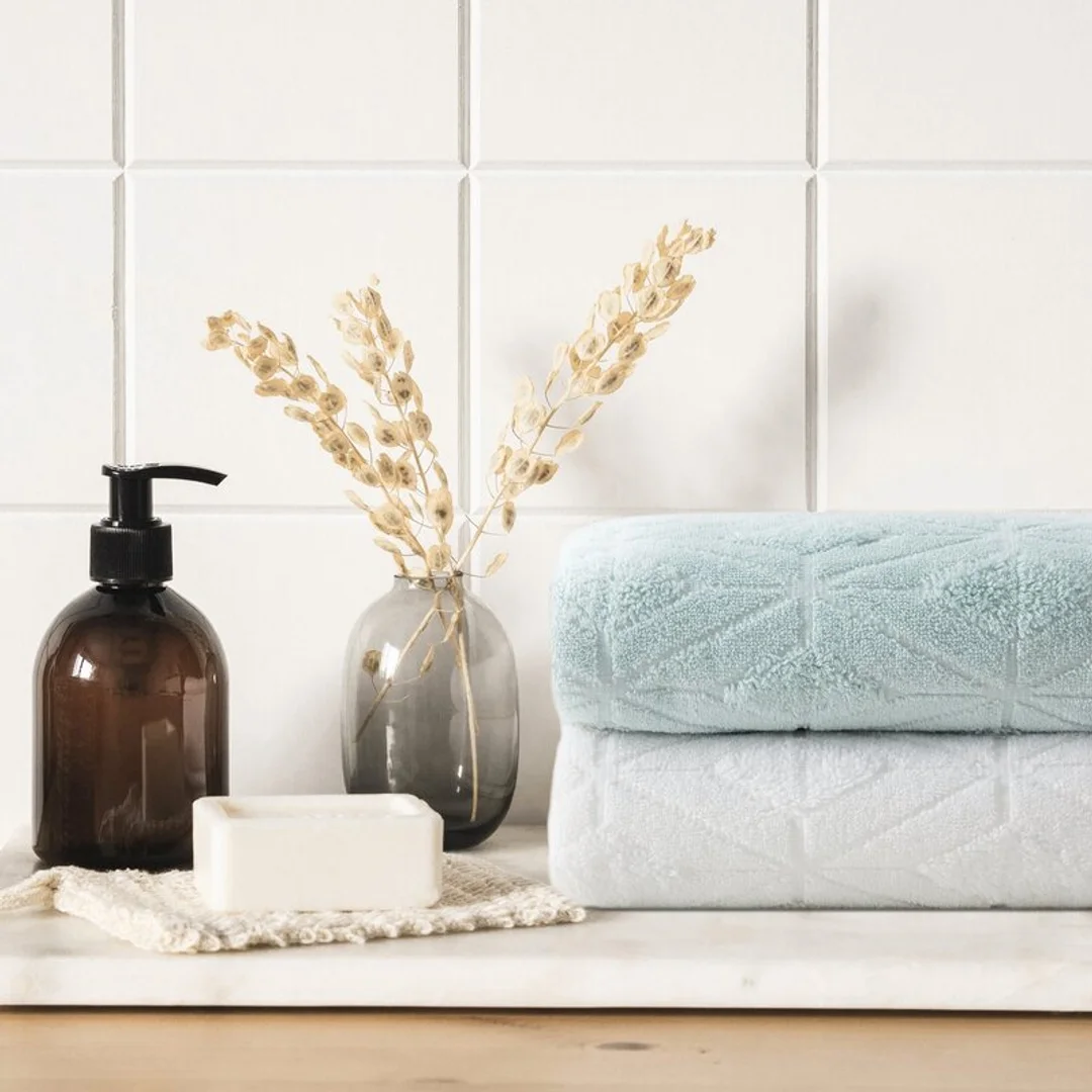 Ręcznik Sendi 50x90 07 miętowy w tkany geometryczny wzór 500 g/m2 Eurofirany — zdjęcie 6