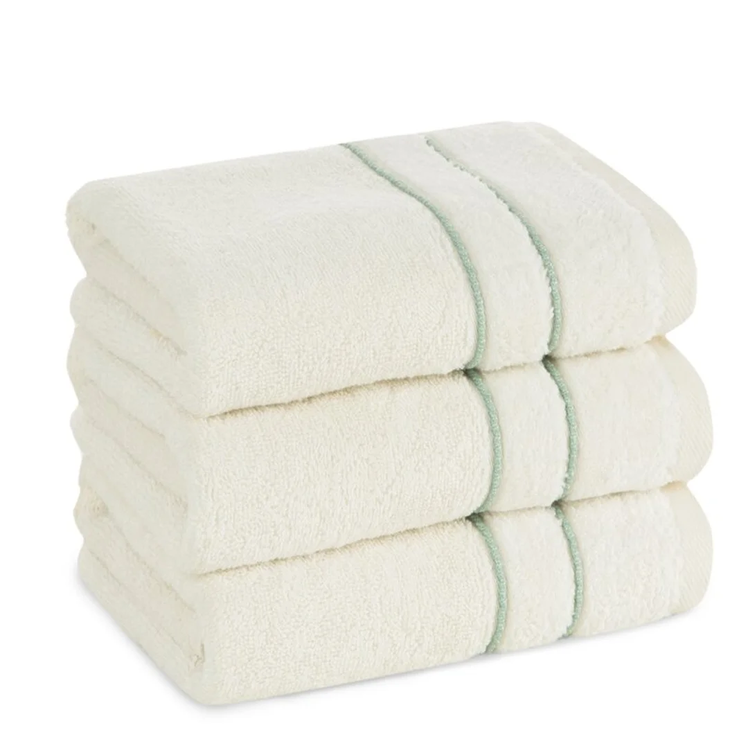 Ręcznik Sibel 50x90 01 kremowy z ozdobną bordiurą 500 g/m2 frotte Eurofirany — zdjęcie 7