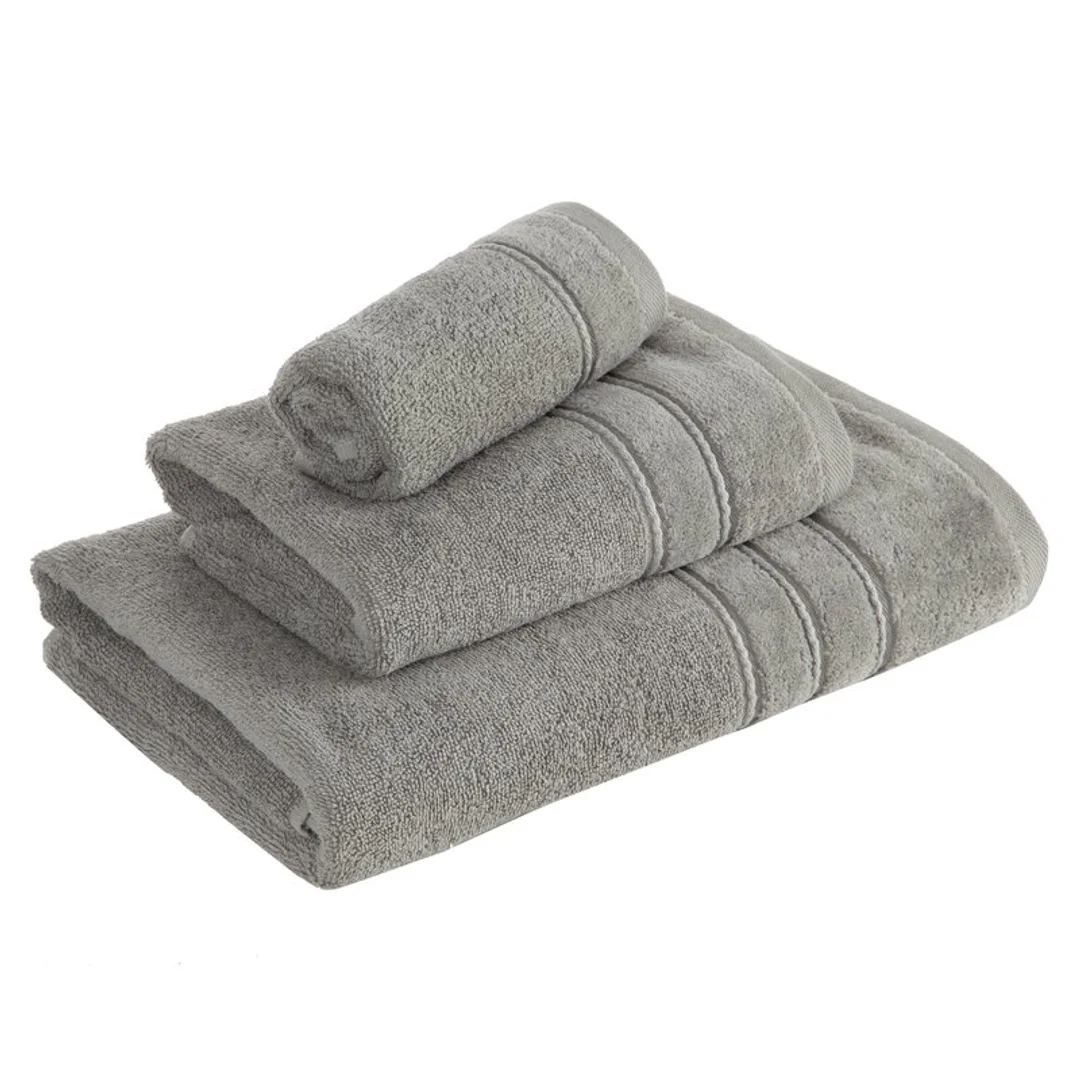 Ręcznik Sibel 50x90 04 stalowy z ozdobną bordiurą 500 g/m2 frotte Eurofirany — zdjęcie 4