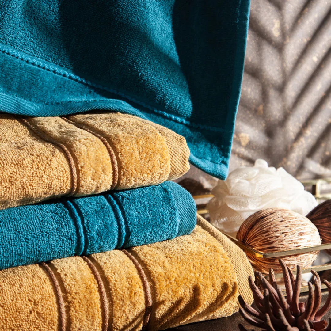 Ręcznik Sibel 50x90 07 turkusowy ciemny z ozdobną bordiurą 500 g/m2 frotte Eurofirany — zdjęcie 5
